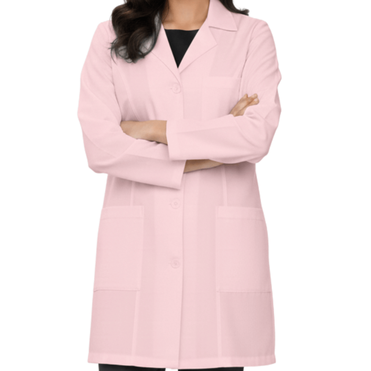 Jaleco Feminino Rosa com Botão Manga Longa
