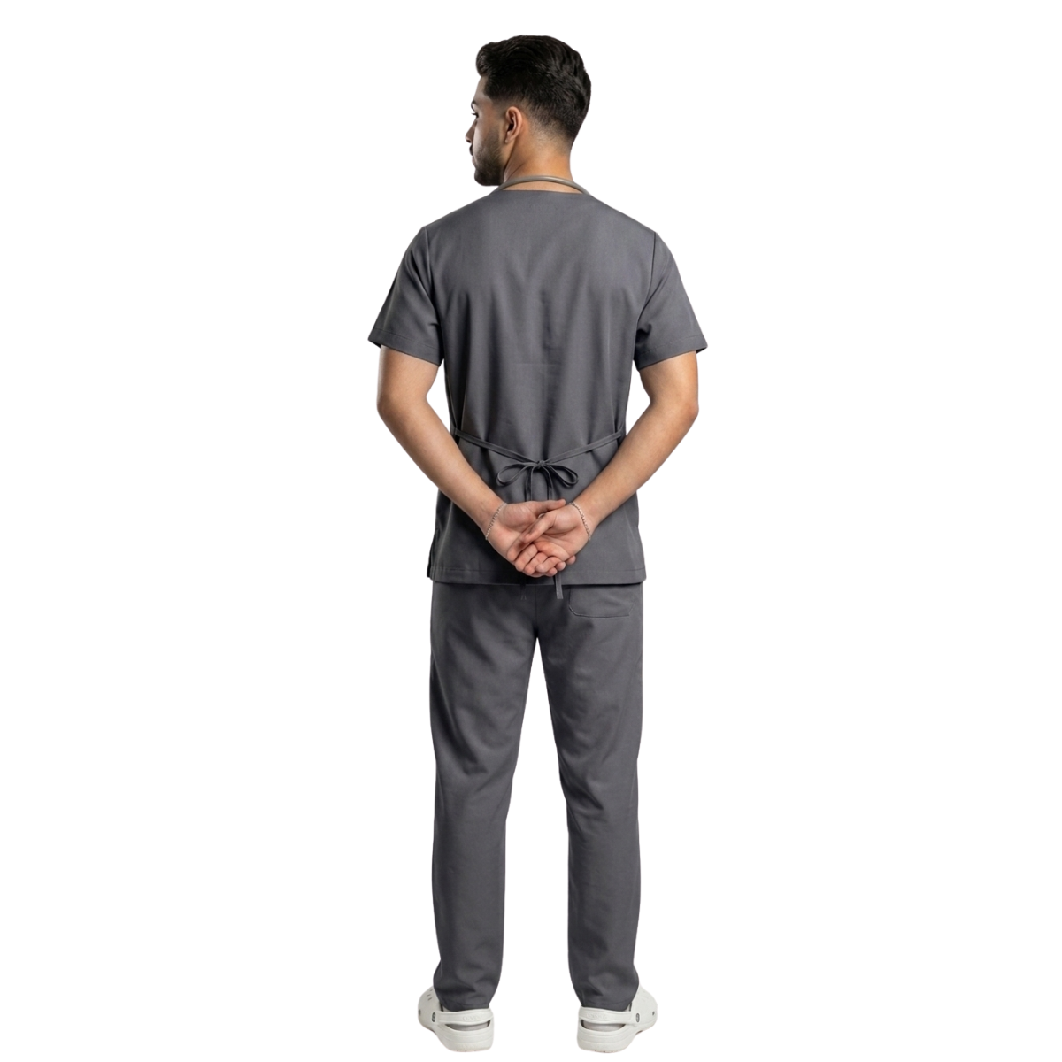 Scrub Conjunto Hospitalar Unissex Cinza Tecido Premium
