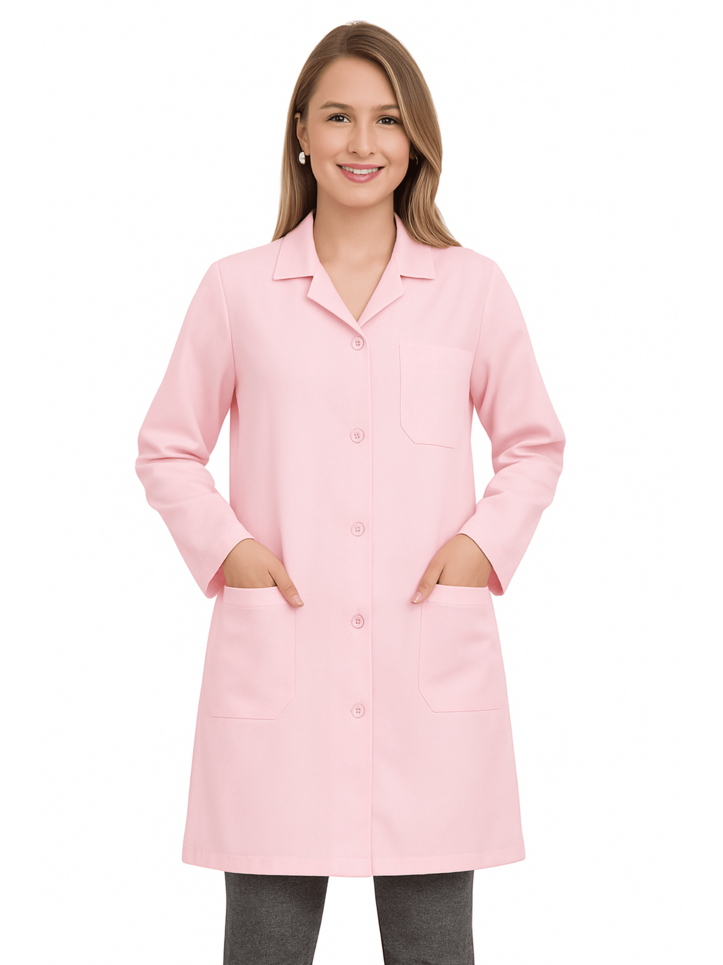 Jaleco Feminino com Botão Manga Longa