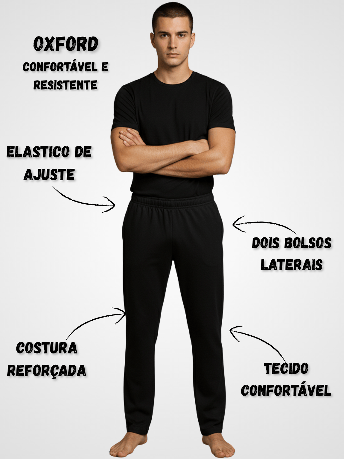 Calça Scrub Masculino Oxford Dois Bolsos