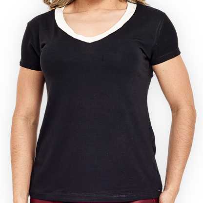 Blusa Gola V Bicolor