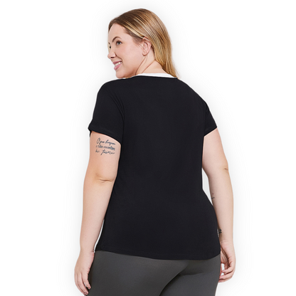 Blusa Gola V Bicolor Plus Size