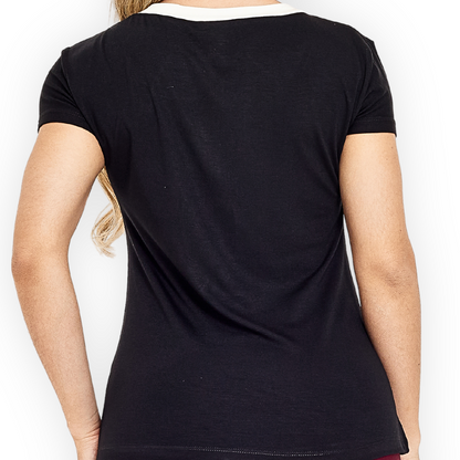 Blusa Gola V Bicolor