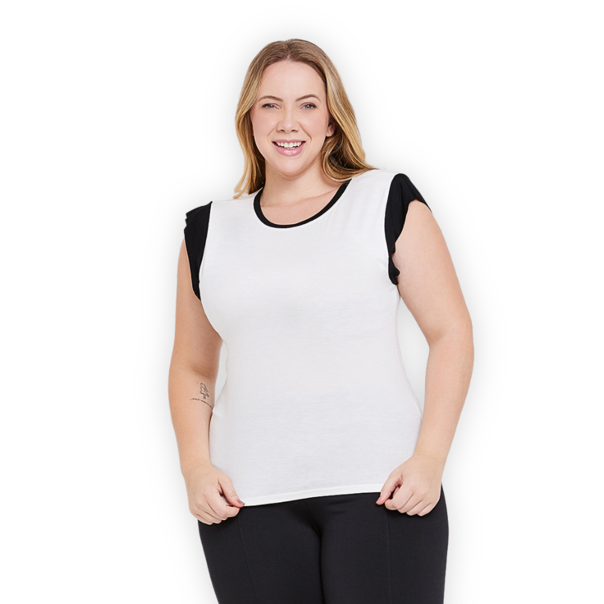 Blusa Muscle Tee Bicolor Plus Size