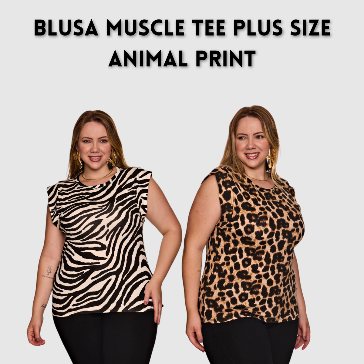 Blusa Muscle Tee Estampado Plus Size