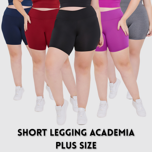 Shorts Legging Academia Plus Size