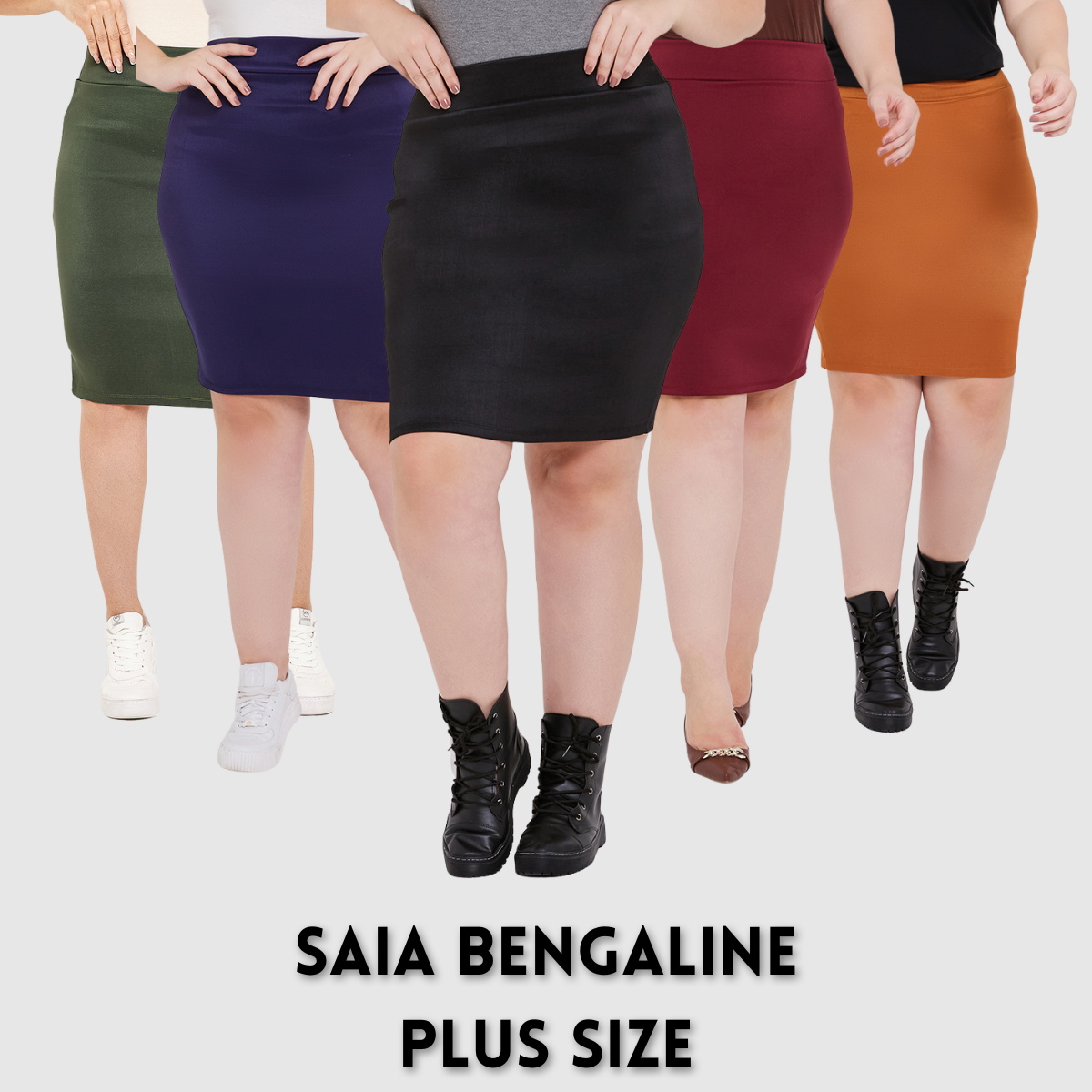 Saia Bengaline Mid Plus Size