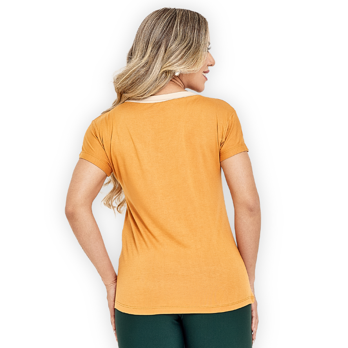 Blusa Gola V Bicolor