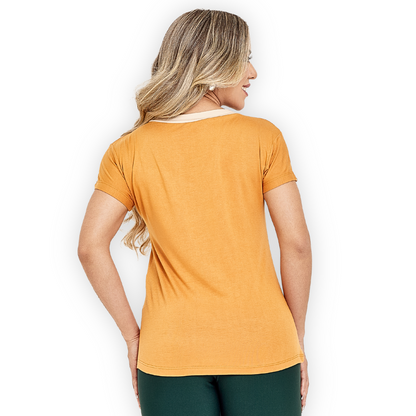 Blusa Gola V Bicolor