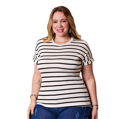 Blusa Listrada Plus Size