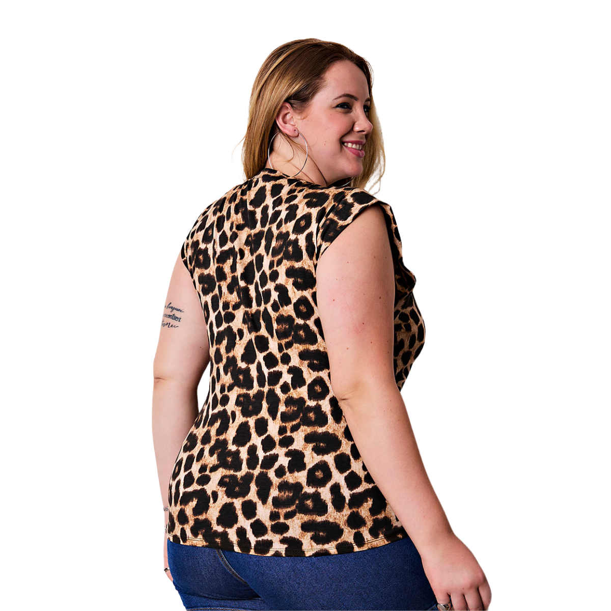 Blusa Muscle Tee Estampado Plus Size
