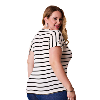 Blusa Listrada Plus Size