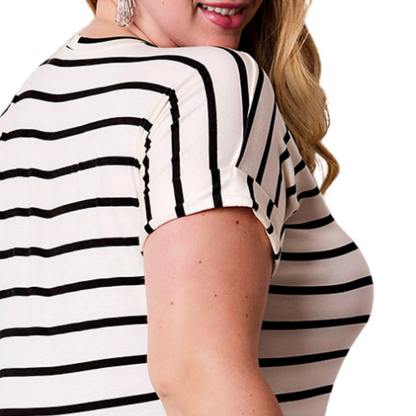 Blusa Listrada Plus Size