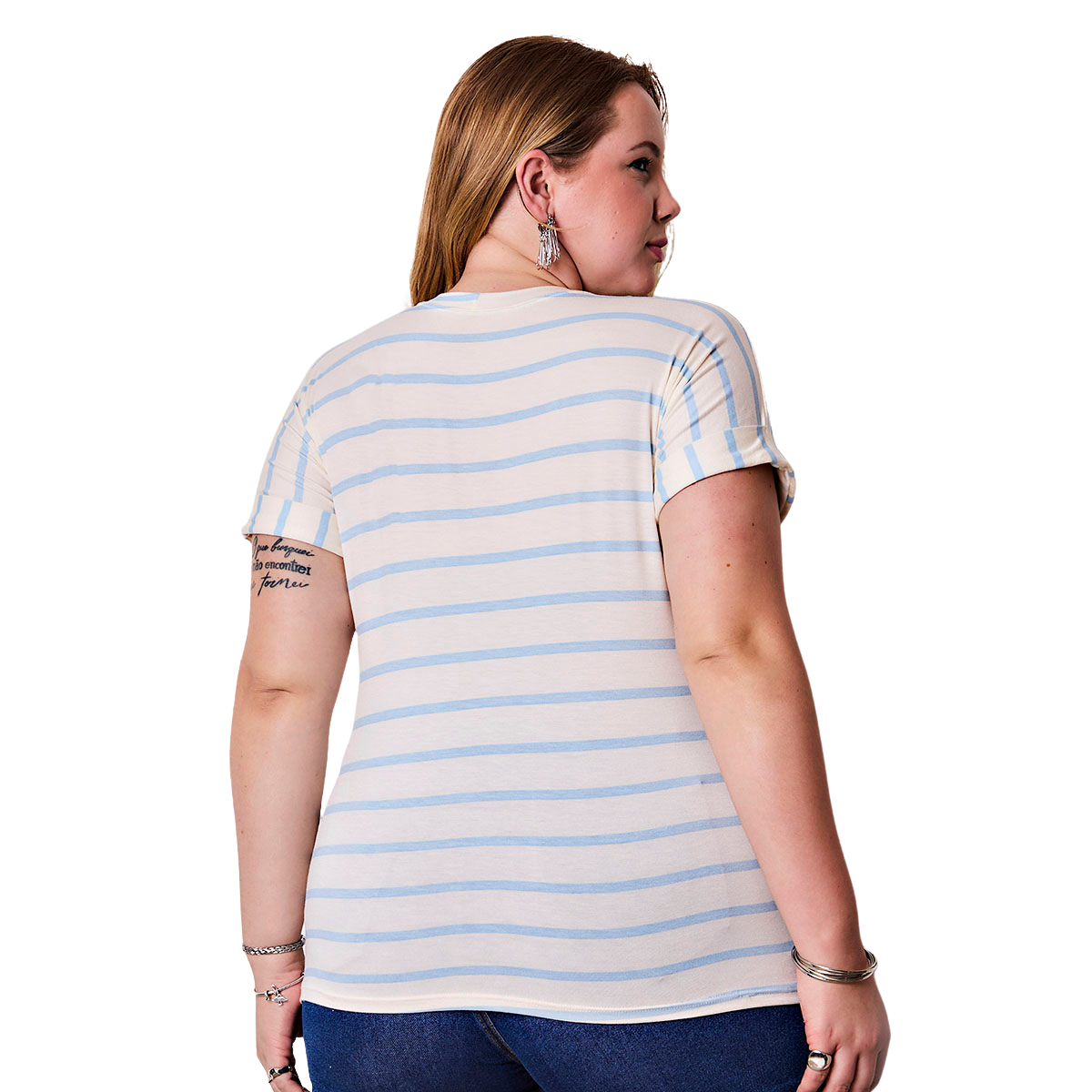 Blusa Listrada Plus Size