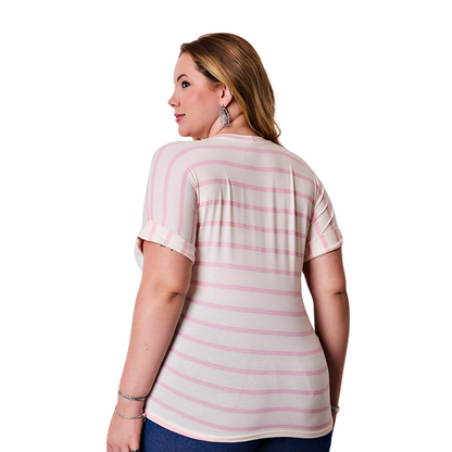 Blusa Listrada Plus Size