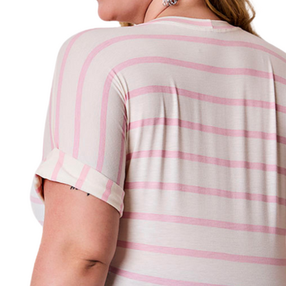 Blusa Listrada Plus Size