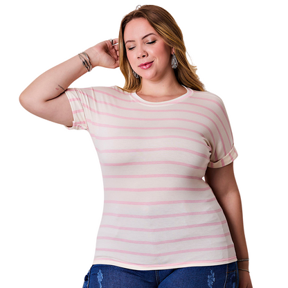 Blusa Listrada Plus Size
