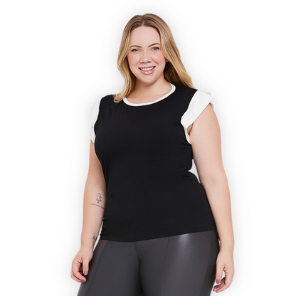 Blusa Muscle Tee Bicolor Plus Size