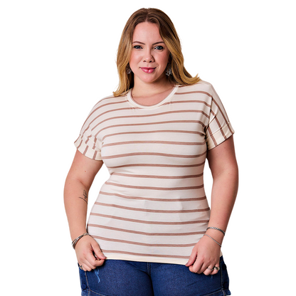 Blusa Listrada Plus Size