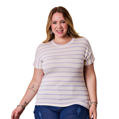 Blusa Listrada Plus Size