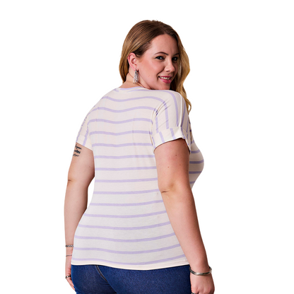 Blusa Listrada Plus Size