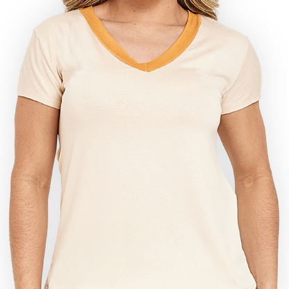 Blusa Gola V Bicolor