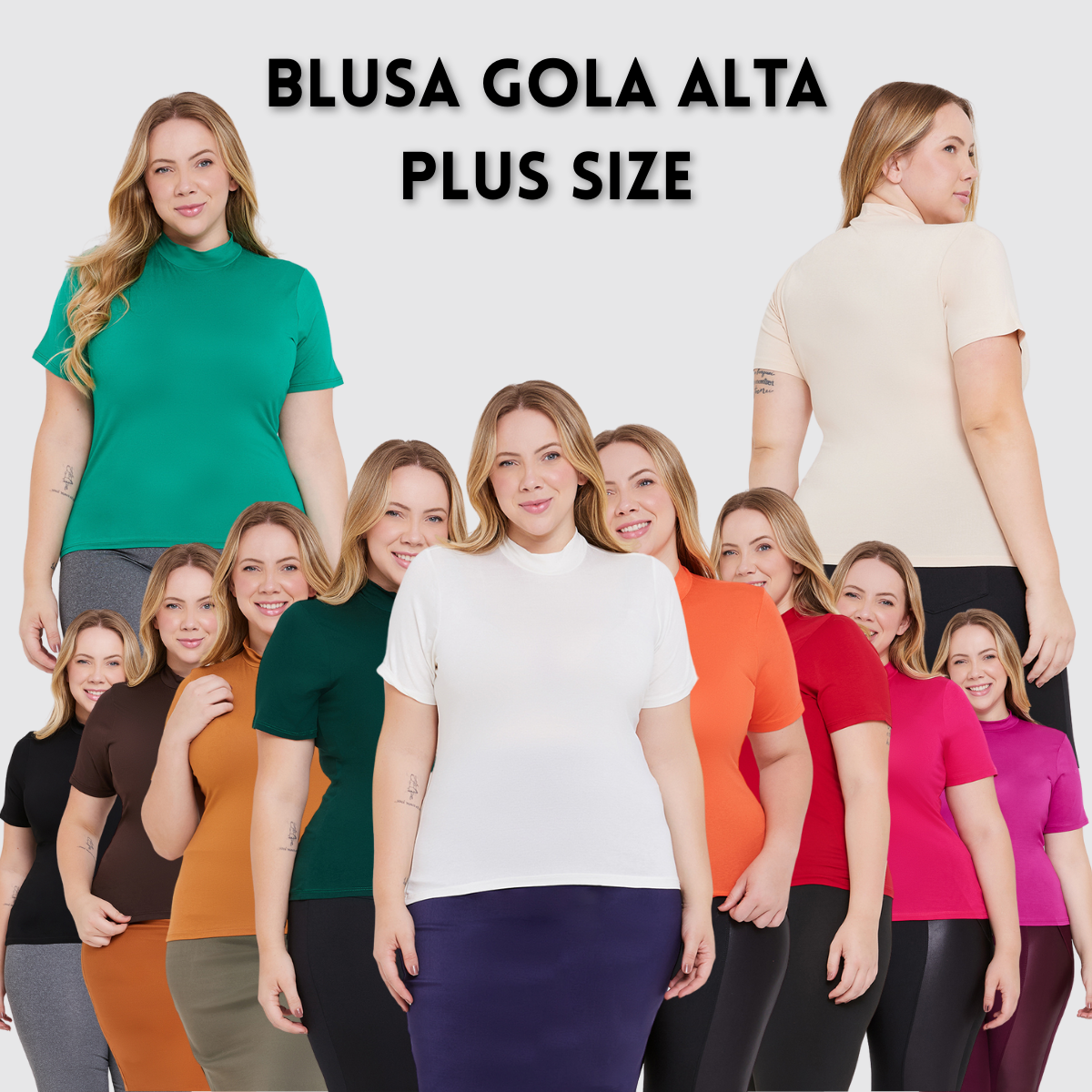 Blusa Gola Alta Plus Size