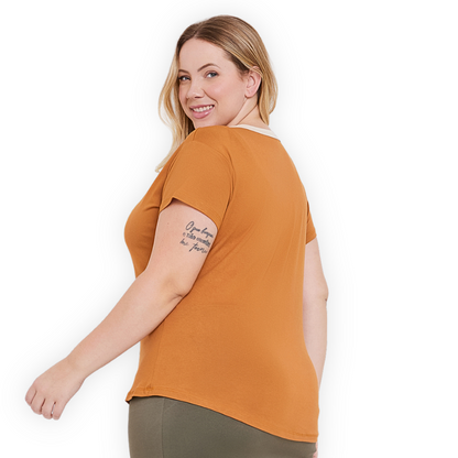 Blusa Gola V Bicolor Plus Size