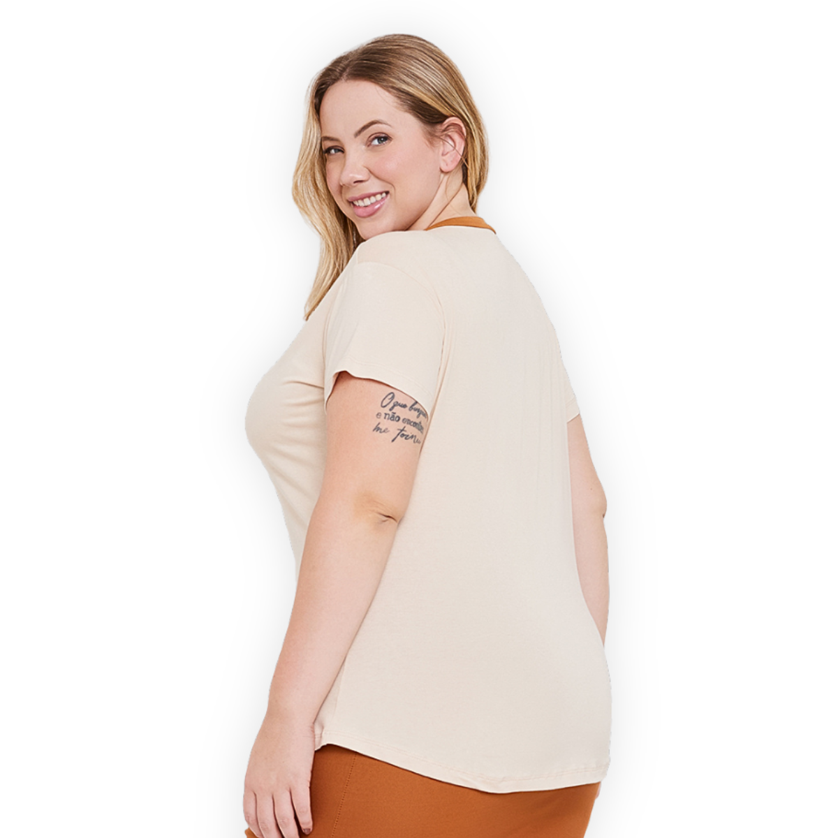 Blusa Gola V Bicolor Plus Size