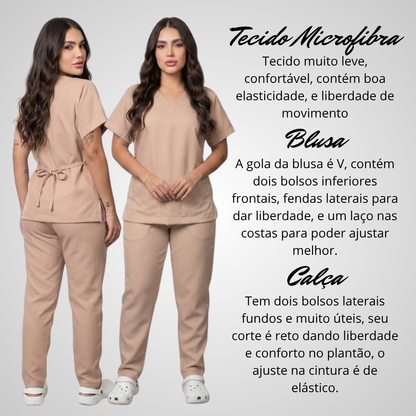 Scrub Pijama Cirúrgico Feminino Nude