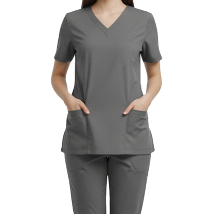 Scrub Pijama Cirúrgico Feminino Cinza