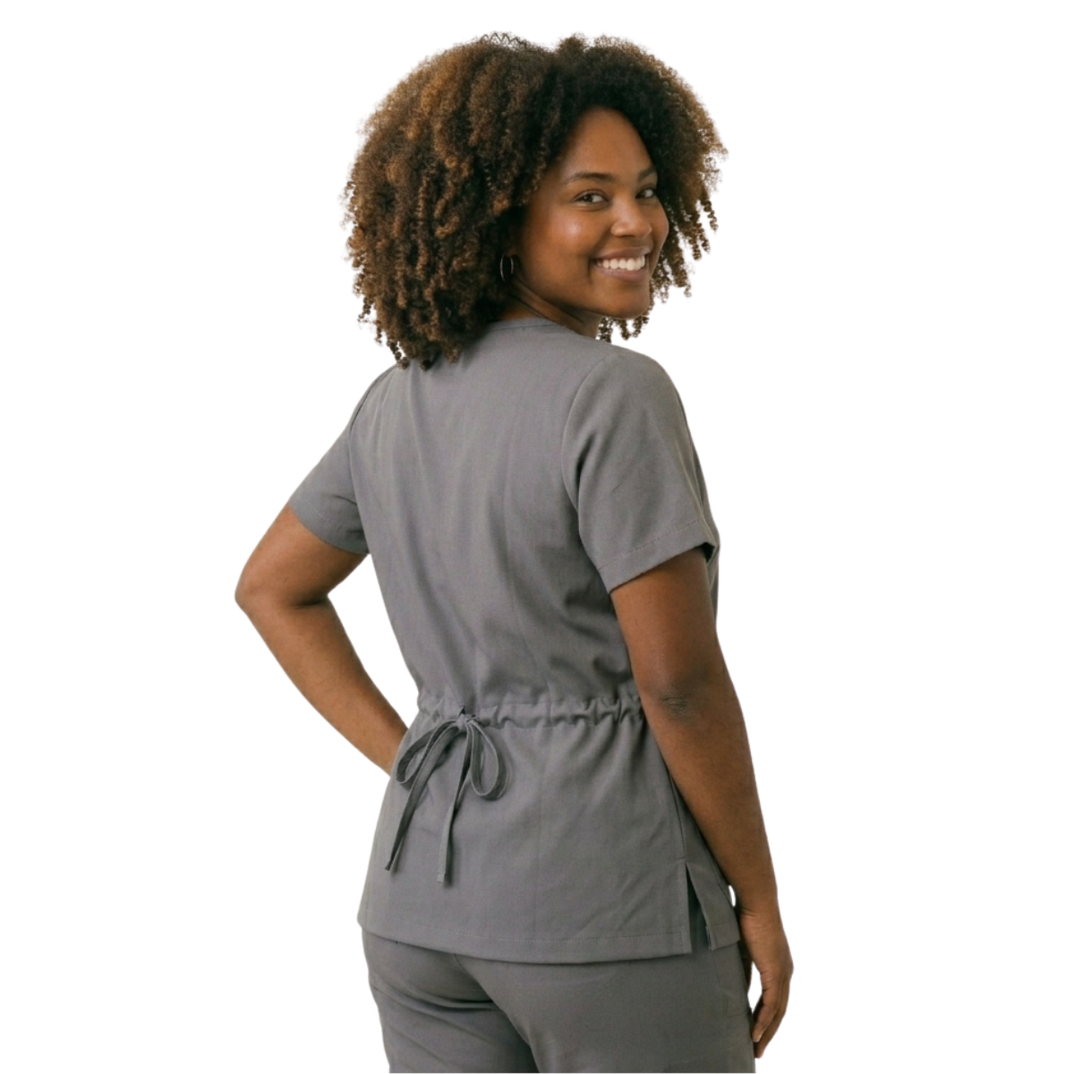 Blusa Scrub Pijama Cirúrgico Feminino Cinza