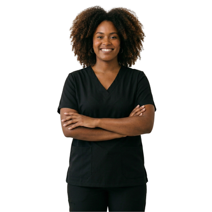 Blusa Scrub Pijama Cirúrgico Feminino Preto