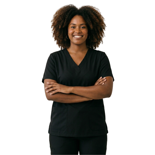 Blusa Scrub Pijama Cirúrgico Feminino Preto