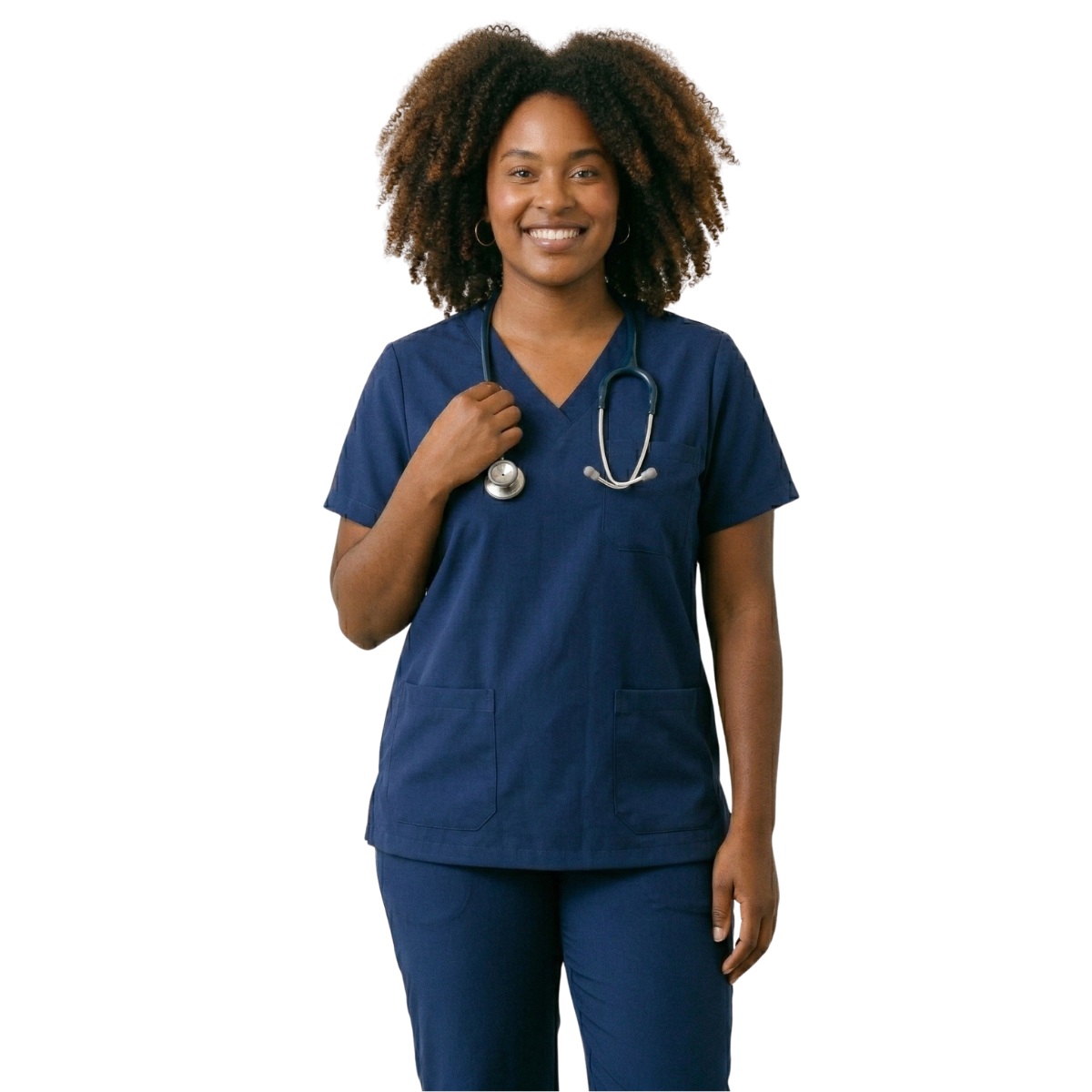 Blusa Scrub Pijama Cirúrgico Feminino Azul Marinho