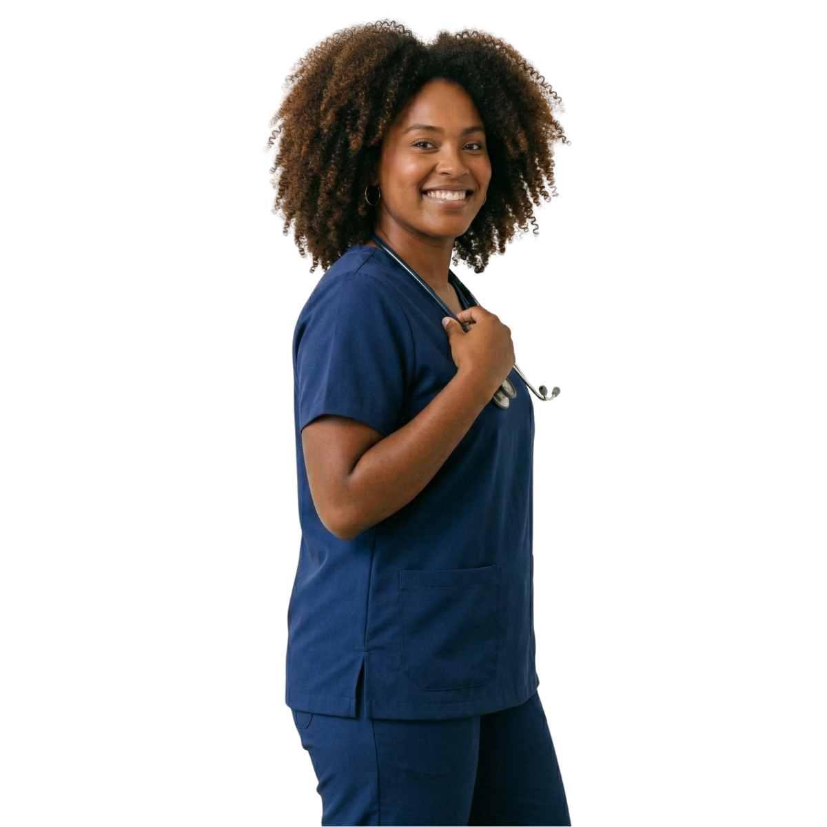 Blusa Scrub Pijama Cirúrgico Feminino Azul Marinho