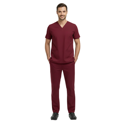 Scrub Pijama Cirúrgico Masculino Bordô