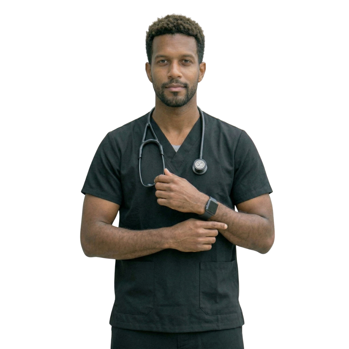 Blusa Scrub Pijama Cirúrgico Masculino Preto