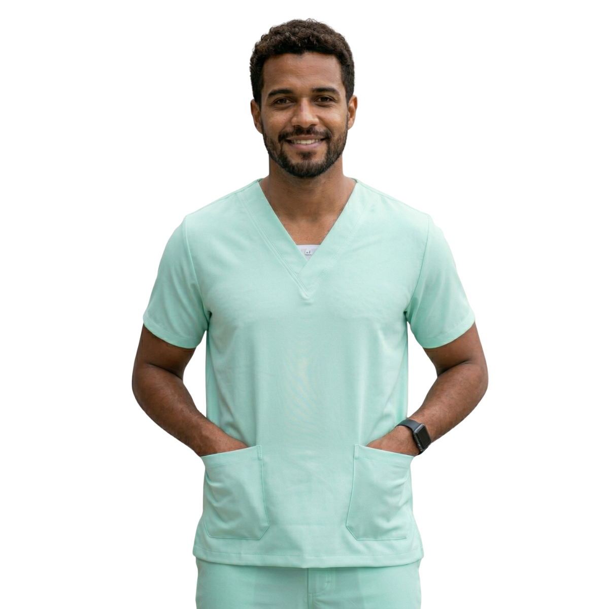 Blusa Scrub Pijama Cirúrgico Masculino Verde Água