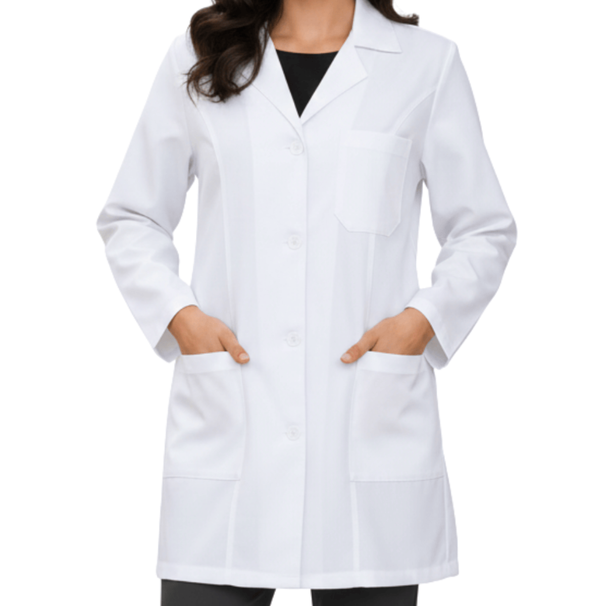 Jaleco Feminino Branco com Botão Manga Longa