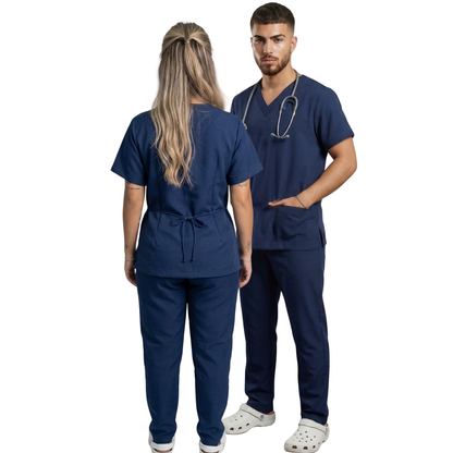 Scrub Conjunto Hospitalar Unissex Azul Marinho Tecido Premium