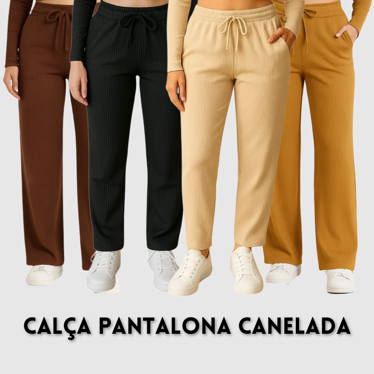Calça Pantalona Canelada