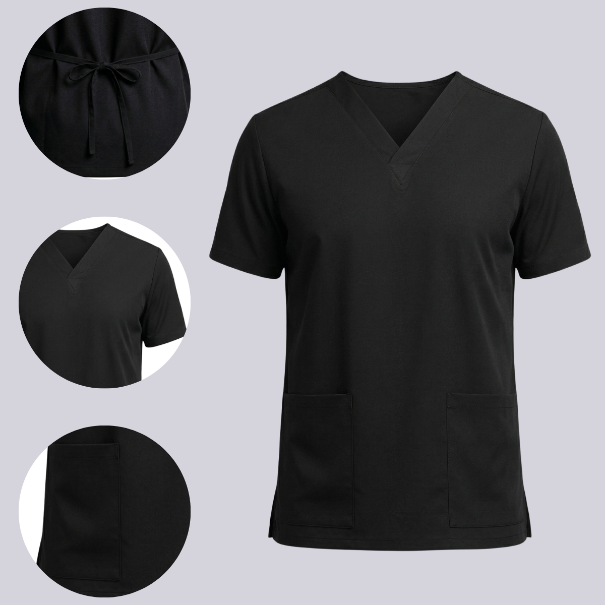 Blusa Scrub Pijama Cirúrgico Feminino Preto