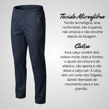 Calça Scrub Pijama Cirúrgico Feminino Azul Marinho