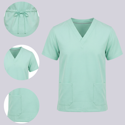 Blusa Scrub Pijama Cirúrgico Masculino Verde Água