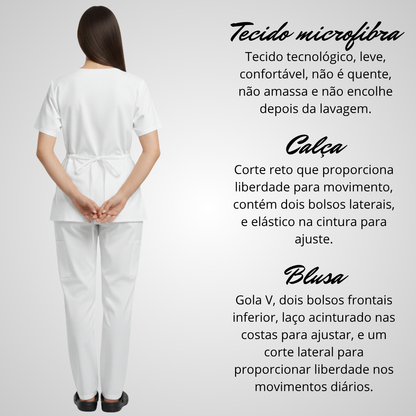 Scrub Pijama Cirúrgico Feminino Branco