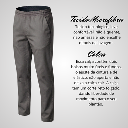 Calça Scrub Pijama Cirúrgico Masculino Cinza