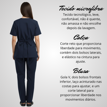 Scrub Pijama Cirúrgico Feminino Azul Marinho