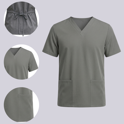 Blusa Scrub Pijama Cirúrgico Masculino Cinza