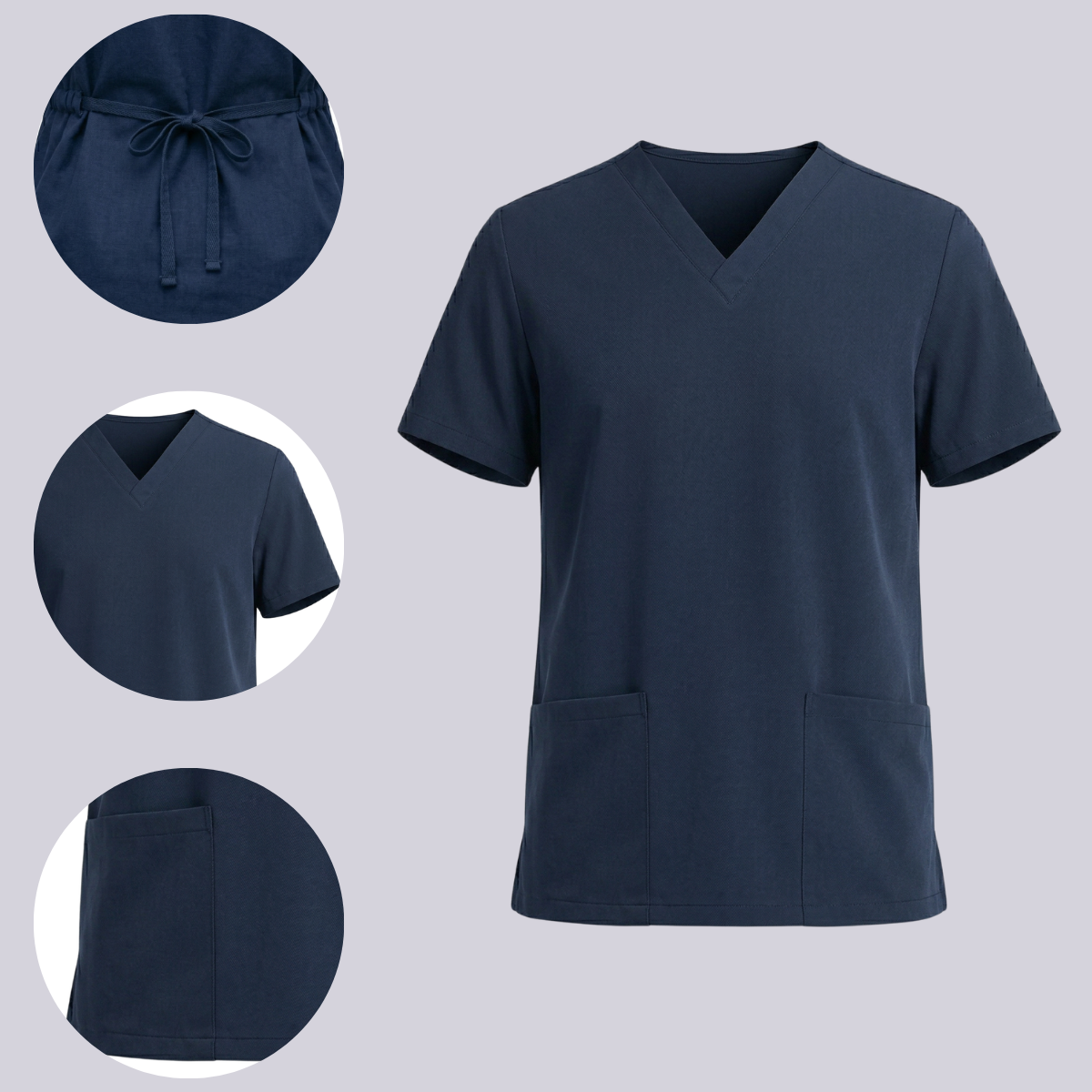 Blusa Scrub Pijama Cirúrgico Masculino Azul Marinho